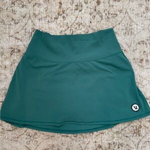Vuori Green Asymmetrical Skater Mini Skirt